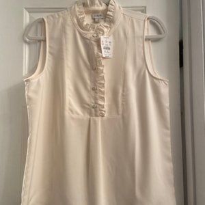 J Crew Sleeveless Ivory Blouse